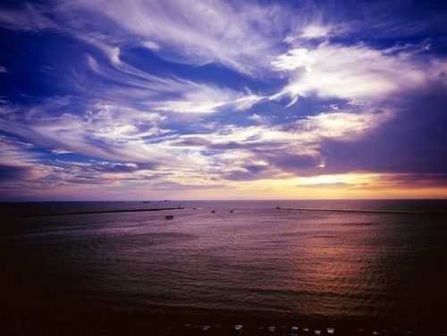 西子湾美丽的海景和夕照
