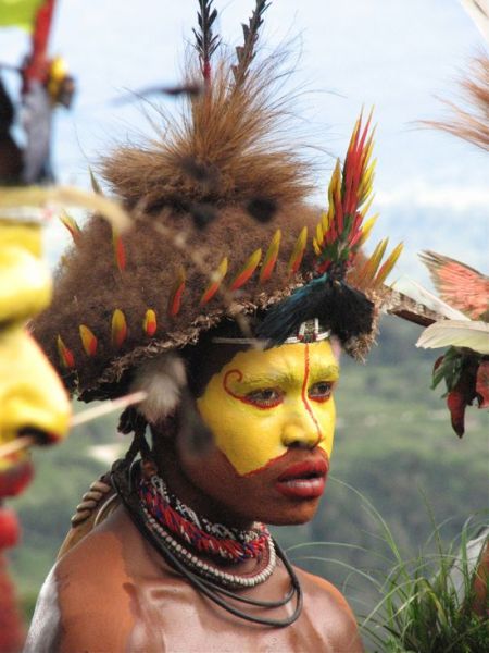 巴布亚新几内亚发型独特的原始部落